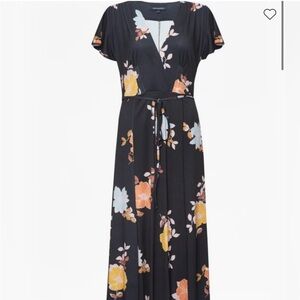French Connection Black Maxi Dress with Floral Print